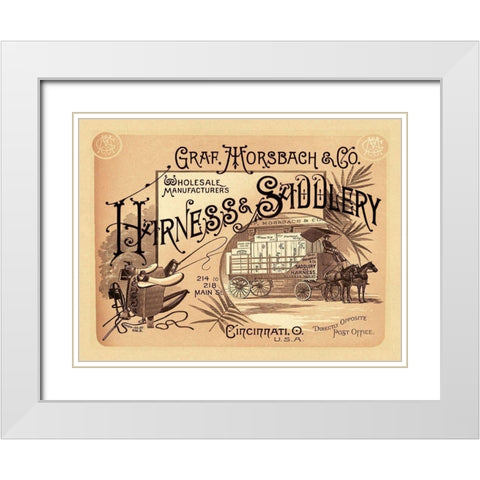 Saddles and Tack: Graf, Morsbach and Co. Harness and Saddlery Catalog Cover White Modern Wood Framed Art Print with Double Matting by Unknown