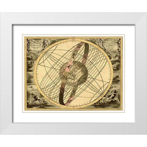Maps of the Heavens: Solis Cir TerraMaps White Modern Wood Framed Art Print with Double Matting by Cellarius, Andreas