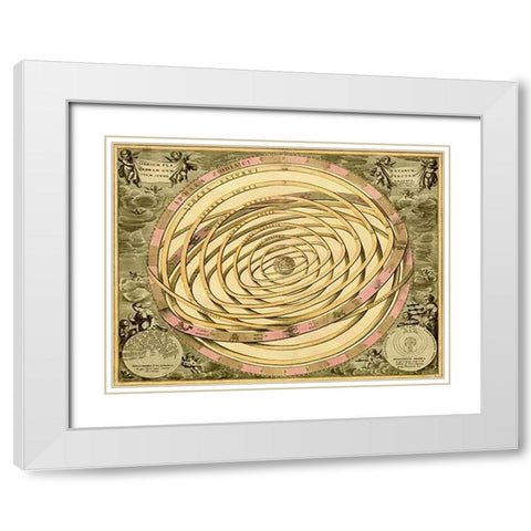 Maps of the Heavens: Orbium PlanenaMaps White Modern Wood Framed Art Print with Double Matting by Cellarius, Andreas