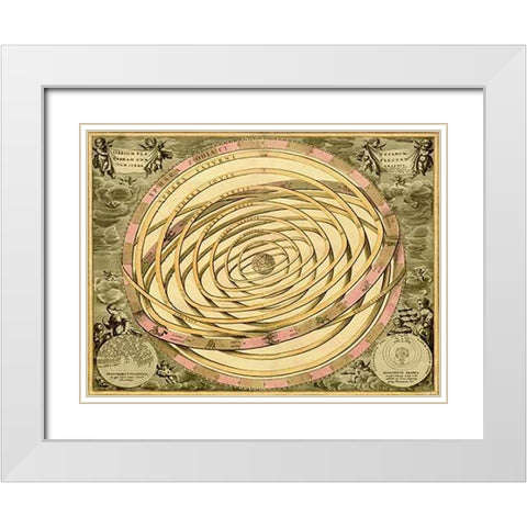 Maps of the Heavens: Orbium PlanenaMaps White Modern Wood Framed Art Print with Double Matting by Cellarius, Andreas