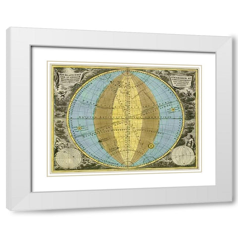 Maps of the Heavens: Hemisphaeria SphaeraMaps White Modern Wood Framed Art Print with Double Matting by Cellarius, Andreas