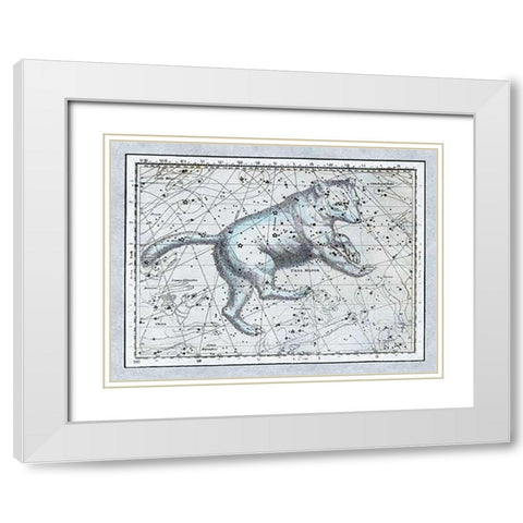 Maps of the Heavens: Ursa Major - The Great Bear White Modern Wood Framed Art Print with Double Matting by Jamieson, Alexander