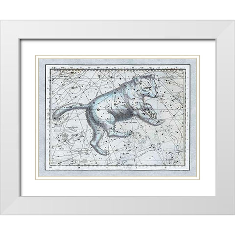 Maps of the Heavens: Ursa Major - The Great Bear White Modern Wood Framed Art Print with Double Matting by Jamieson, Alexander