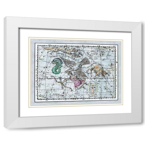 Maps of the Heavens: Aquila - Jupiters Eagle White Modern Wood Framed Art Print with Double Matting by Jamieson, Alexander