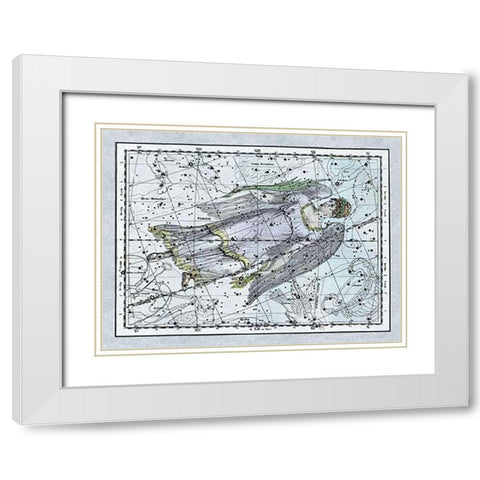 Maps of the Heavens: Virgo the Maiden White Modern Wood Framed Art Print with Double Matting by Jamieson, Alexander