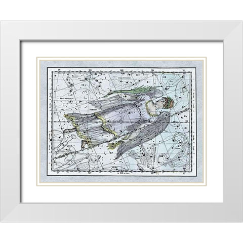 Maps of the Heavens: Virgo the Maiden White Modern Wood Framed Art Print with Double Matting by Jamieson, Alexander