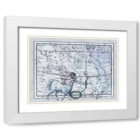 Maps of the Heavens: Sagittarius the Centaur White Modern Wood Framed Art Print with Double Matting by Jamieson, Alexander