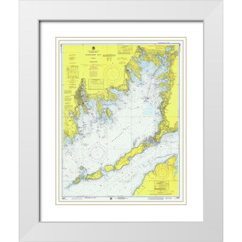 Nautical Chart - Buzzards Bay ca. 1974 White Modern Wood Framed Art Print with Double Matting by NOAA Historical Map and Chart Collection