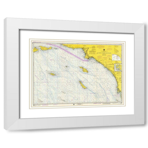 Nautical Chart - San Diego to Santa Rosa Island ca. 1975 White Modern Wood Framed Art Print with Double Matting by NOAA Historical Map and Chart Collection