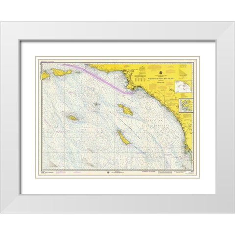Nautical Chart - San Diego to Santa Rosa Island ca. 1975 White Modern Wood Framed Art Print with Double Matting by NOAA Historical Map and Chart Collection