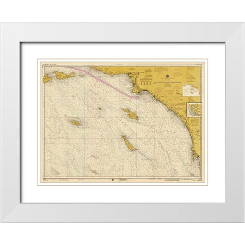 Nautical Chart - San Diego to Santa Rosa Island ca. 1975 - Sepia Tinted White Modern Wood Framed Art Print with Double Matting by NOAA Historical Map and Chart Collection