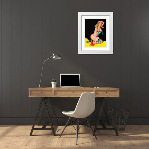 Mid-Century Pin-Ups - Beauty Parade Magazine - Rose White Modern Wood Framed Art Print with Double Matting by Driben, Peter