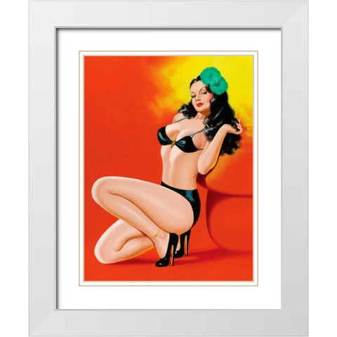 Mid-Century Pin-Ups - Beauty Magazine - Hot in Black White Modern Wood Framed Art Print with Double Matting by Driben, Peter