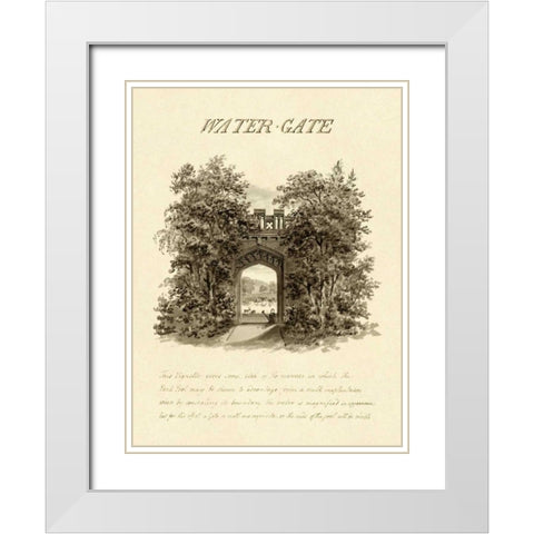 Water-Gate, 1813 White Modern Wood Framed Art Print with Double Matting by Repton, Humphry