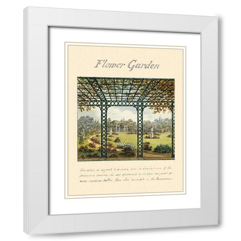 Flower Garden, 1813 White Modern Wood Framed Art Print with Double Matting by Repton, Humphry