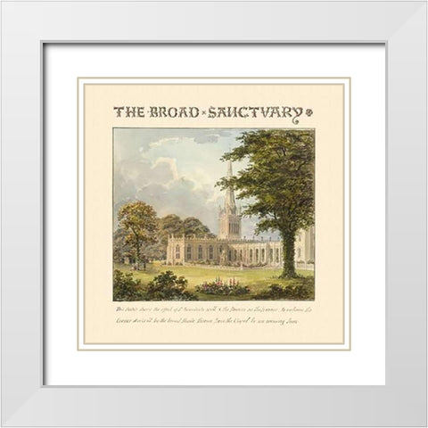 The Broad Sanctuary, 1813 White Modern Wood Framed Art Print with Double Matting by Repton, Humphry