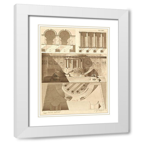 Plate 56 for Elements of Civil Architecture, ca. 1818-1850 White Modern Wood Framed Art Print with Double Matting by Vannini, Giuseppe