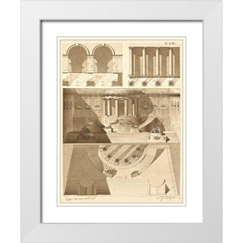 Plate 56 for Elements of Civil Architecture, ca. 1818-1850 White Modern Wood Framed Art Print with Double Matting by Vannini, Giuseppe