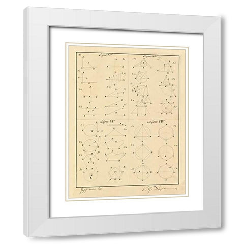 Plate 2 for Elements of Civil Architecture, ca. 1818-1850 White Modern Wood Framed Art Print with Double Matting by Vannini, Giuseppe