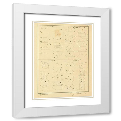 Plate 1 for Elements of Civil Architecture, ca. 1818-1850 White Modern Wood Framed Art Print with Double Matting by Vannini, Giuseppe