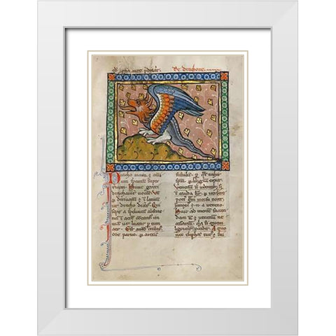 A Dragon White Modern Wood Framed Art Print with Double Matting by Franco-Flemish 13th Century