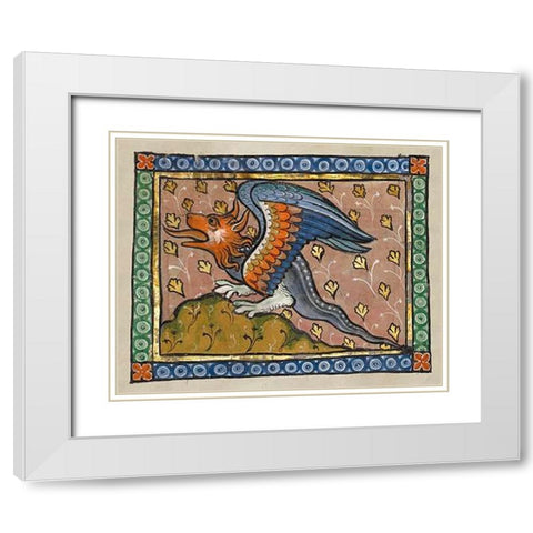 A Dragon (detail) White Modern Wood Framed Art Print with Double Matting by Franco-Flemish 13th Century