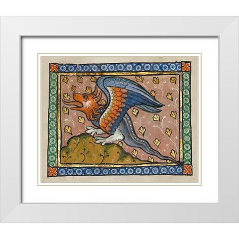 A Dragon (detail) White Modern Wood Framed Art Print with Double Matting by Franco-Flemish 13th Century
