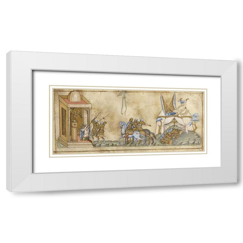 The Death of Sennacherib White Modern Wood Framed Art Print with Double Matting by Italian 14th Century
