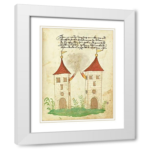 Civic festival of the Nuremberg Schembartlauf - Towers White Modern Wood Framed Art Print with Double Matting by German 16th Century