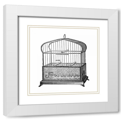 Etchings: Birdcage - Onion-peak top, filigree pattern base White Modern Wood Framed Art Print with Double Matting by Catalog Illustration