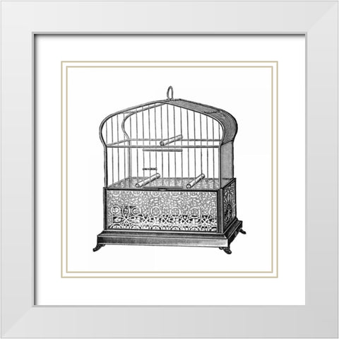 Etchings: Birdcage - Onion-peak top, filigree pattern base White Modern Wood Framed Art Print with Double Matting by Catalog Illustration