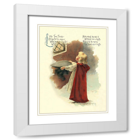 Nursery Rhymes: Little Tom Tucker White Modern Wood Framed Art Print with Double Matting by Humphrey, Maud