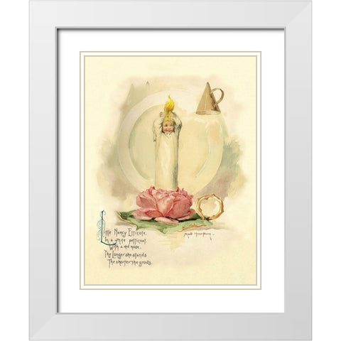 Nursery Rhymes: Little Nancy Etticote White Modern Wood Framed Art Print with Double Matting by Humphrey, Maud