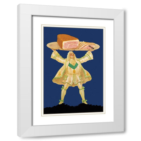 Pigs and Pork: Ham Platter White Modern Wood Framed Art Print with Double Matting by Mohr, Paul