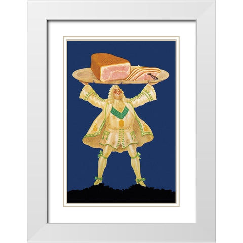 Pigs and Pork: Ham Platter White Modern Wood Framed Art Print with Double Matting by Mohr, Paul