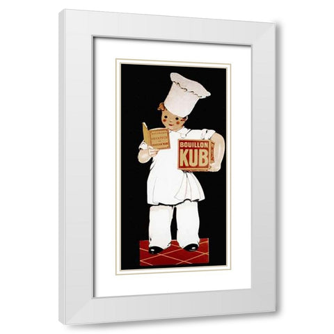 Cooks: Bouillon Kub White Modern Wood Framed Art Print with Double Matting by Advertisement
