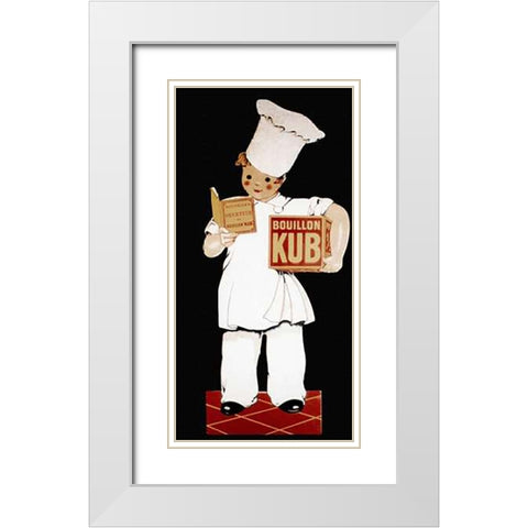 Cooks: Bouillon Kub White Modern Wood Framed Art Print with Double Matting by Advertisement