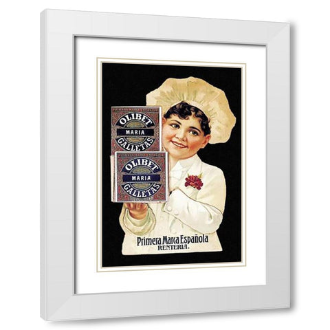 Cooks: Olibet Galletas White Modern Wood Framed Art Print with Double Matting by Advertisement