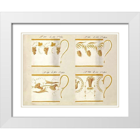 Quatre tasses du 1er choix, ca. 1800-1820 White Modern Wood Framed Art Print with Double Matting by Honore