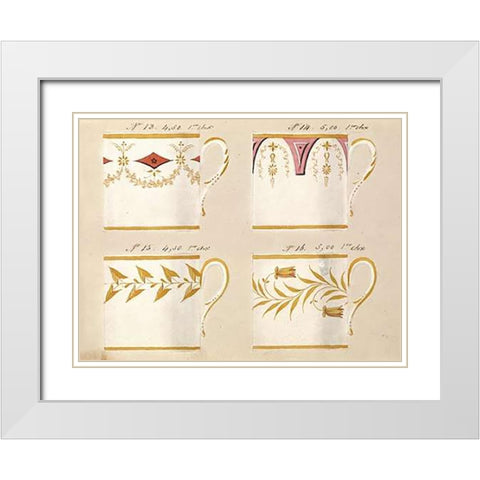 Quatre tasses du 1er choix, ca. 1800-1820 White Modern Wood Framed Art Print with Double Matting by Honore