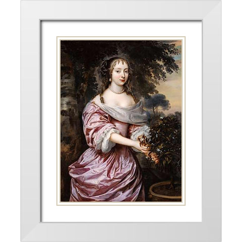 Portrait of a Woman White Modern Wood Framed Art Print with Double Matting by Mytens, Jan