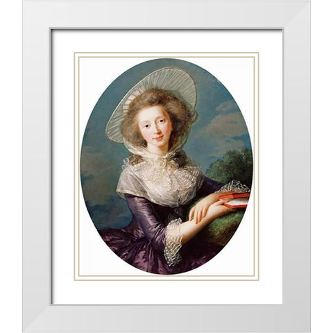 The Vicomtesse de Vaudreuil White Modern Wood Framed Art Print with Double Matting by Le Brun, Elisabeth Vigee