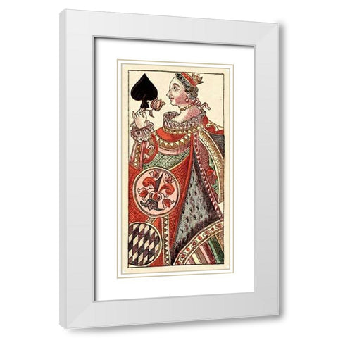 Queen of Spades (Bauern Hochzeit Deck) White Modern Wood Framed Art Print with Double Matting by Gobl, Andreas Benedictus