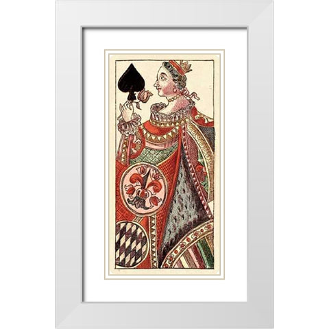 Queen of Spades (Bauern Hochzeit Deck) White Modern Wood Framed Art Print with Double Matting by Gobl, Andreas Benedictus