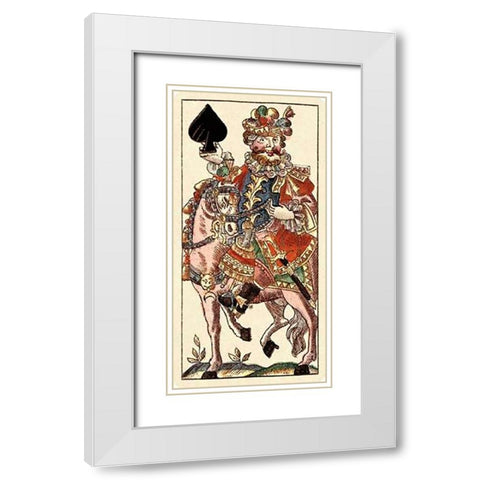 Knight of Spades (Bauern Hochzeit Deck) White Modern Wood Framed Art Print with Double Matting by Gobl, Andreas Benedictus