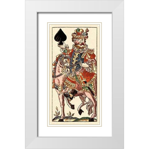 Knight of Spades (Bauern Hochzeit Deck) White Modern Wood Framed Art Print with Double Matting by Gobl, Andreas Benedictus