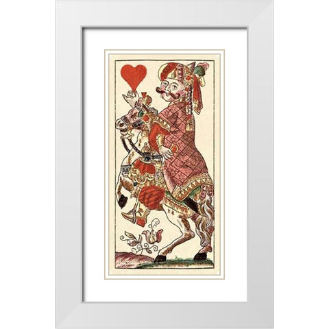 Knight of Hearts (Bauern Hochzeit Deck) White Modern Wood Framed Art Print with Double Matting by Gobl, Andreas Benedictus