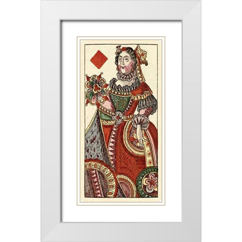 Queen of Diamonds (Bauern Hochzeit Deck) White Modern Wood Framed Art Print with Double Matting by Gobl, Andreas Benedictus