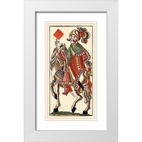 Knight of Diamonds (Bauern Hochzeit Deck) White Modern Wood Framed Art Print with Double Matting by Gobl, Andreas Benedictus