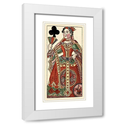 Queen of Clubs (Bauern Hochzeit Deck) White Modern Wood Framed Art Print with Double Matting by Gobl, Andreas Benedictus